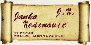 Janko Nedimović vizit kartica